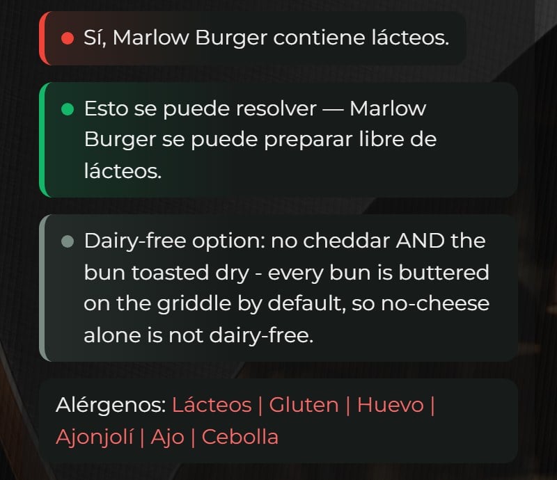 The same answer in Spanish.